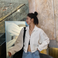 拉链运动华夫格外套女装春季秋款韩版开衫宽松小心机辣妹短款上衣