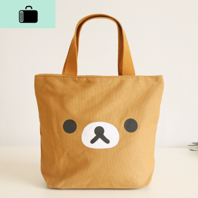 夏季卡通帆布手提袋女士可爱小布包轻松熊手拎包学生工具袋NEWLAKE女手包
