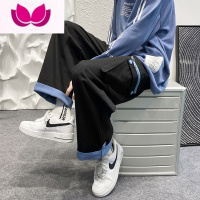 七斓大口袋工装裤男直筒宽松九分裤夏季新款设计感男士休闲裤男生裤子