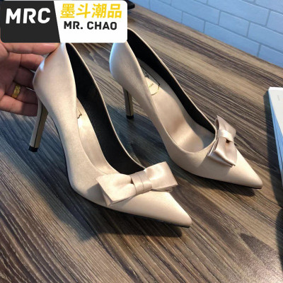 婚鞋女2020新款春季细跟高跟鞋成年礼十八岁秀禾服伴娘结婚新娘鞋墨斗潮品休闲鞋