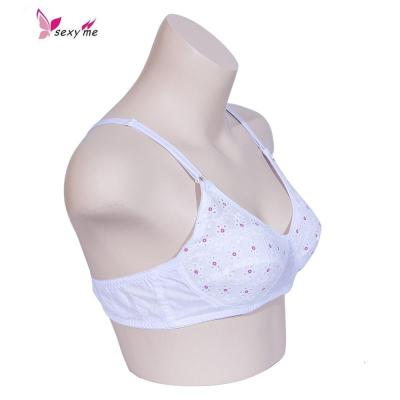 中老年人老式布文胸棉妈妈布胸罩少女无钢圈无海绵内衣大码宽松FISHBASKET胸罩