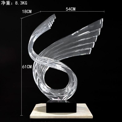 礼氏嘉欧式创意透明抽象桌面摆件树脂玄关客厅酒店摆设工艺品家居装饰品默认颜色