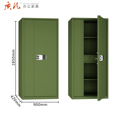 质凡 军绿色保密柜/通门带抽屉国保锁 /ZF-BMG007/900*420*1850mm