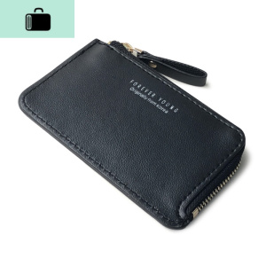 新款PU钱包男女短款钱夹小巧超薄款拉链零钱包学生卡包卡夹包NEW LAKE