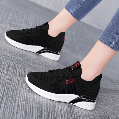 莱卡金顿时尚圆头低帮鞋系带内增高休闲鞋2021新款防水台女鞋子利德尚品7237