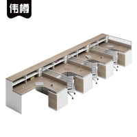 伟樽屏风工位四人位带四椅560*150*110cm套