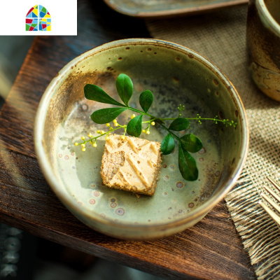 日式手工粗陶窑变釉餐具套装复古风碗碟套装碗盘碟子家用日式餐具 FENGHOU 窑变釉长方盘