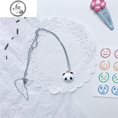 ins风精致熊猫项链可爱锁骨链蹦迪土酷卡通少女心萌闺蜜项链 JiMi