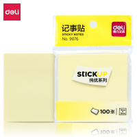 得力9076记事贴(黄色)100页/包 76*76mm[3包装]