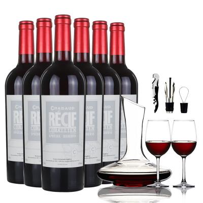 珊瑚礁法国原装原瓶进口干红葡萄酒红酒整箱750ml*6瓶装