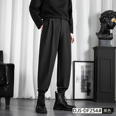 SUNTEK西装裤子男春秋季韩版潮流直筒宽松束脚痞帅九分垂感百搭休闲长裤西裤