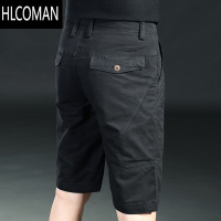 HLCOMAN休闲短裤男潮牌工装六分中裤夏季2025新款系皮带男士五分裤子