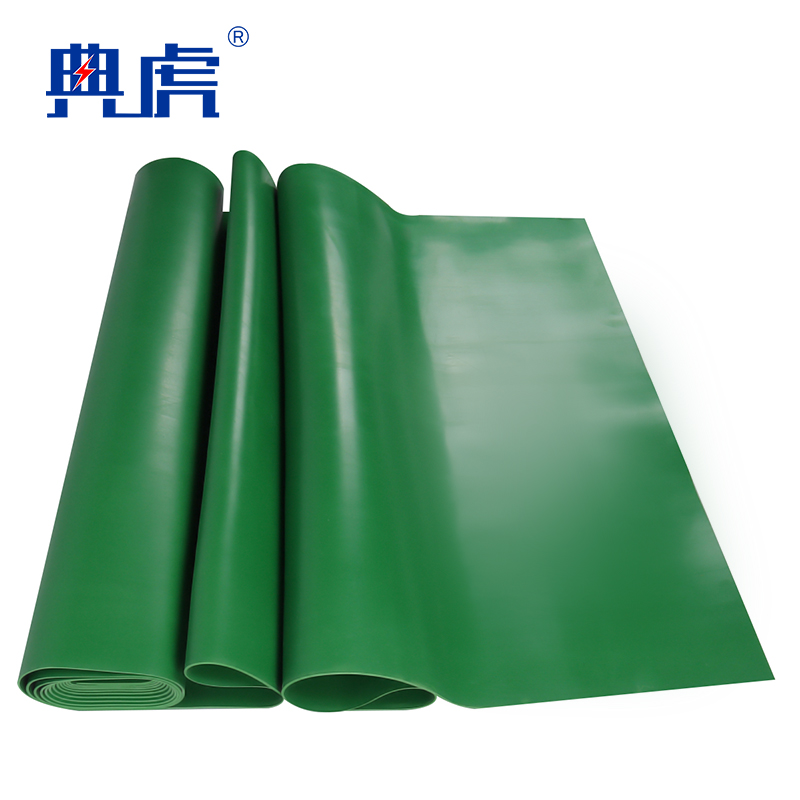 典虎 绝缘橡胶垫 绿色平面5mm*1.2m*5m 卷