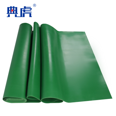 典虎 绝缘橡胶垫 绿色平面5mm*1.2m*5m 卷