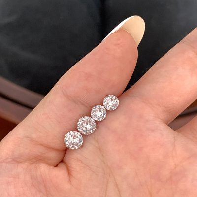 999纯银闪钻耳钉女小众高级感养耳洞耳骨钉耳蜗钉个性精致银耳饰送女朋友老婆情人节七夕生日礼物