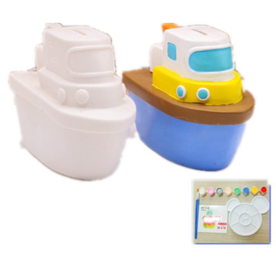 彩绘石膏娃娃儿童DIY手工涂色存钱罐白胚模涂鸦上色搪胶玩具中号D230