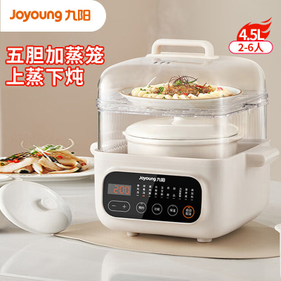 九阳DG25G-GD166电炖锅电蒸锅一锅4胆隔水炖白瓷内胆蒸炖一体