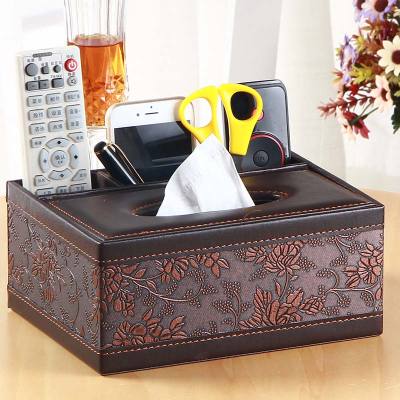 创意纸巾盒抽纸盒闪电客茶几客厅遥控器收纳盒家用餐巾纸抽盒简约可爱皮正方形复古纹加大
