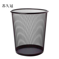 苏久冠加厚铁网垃圾桶家用金属防锈垃圾篓办公室铁丝网废纸篓无盖大号(18L)