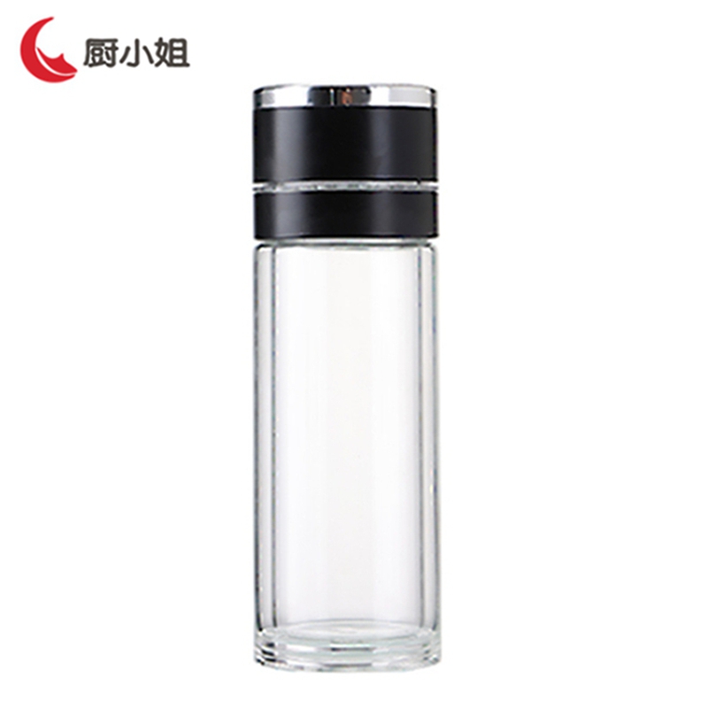 厨小姐一键开盖茶水分离玻璃杯500ml CXJ3610/个(颜色请备注)