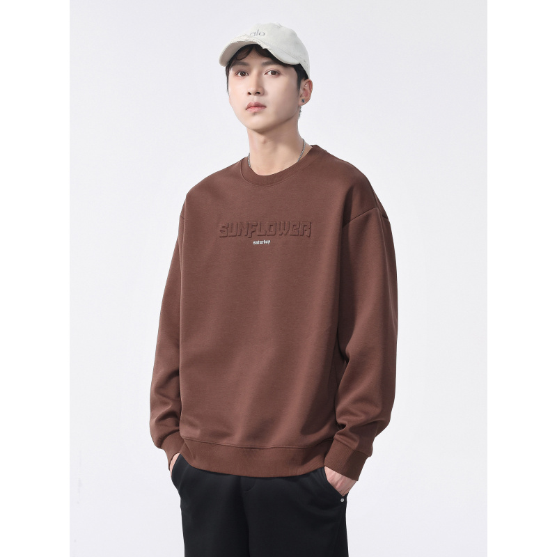 男士卫衣春秋季新款潮流宽松休闲圆领长袖T恤字母秋装打底衫