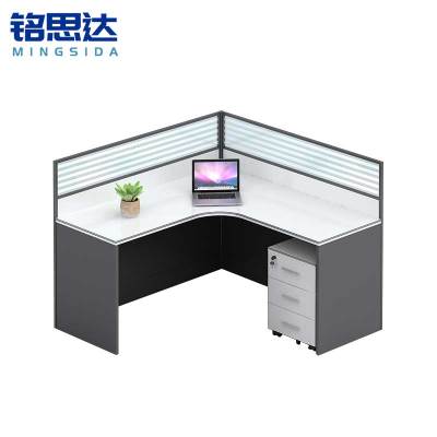 铭思达屏风工位L型单人位-含柜套