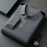 秋冬新款翻领针织长袖商务T恤男新款时尚衫毛衣polo衫