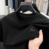 春夏季新款男士纯色圆领休闲简约时尚透气舒适短袖T恤新疆棉