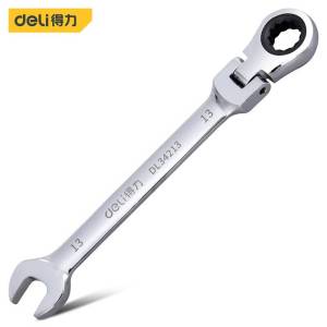 得力工具 DL34213 镜面活头两用棘轮快扳(银) 13mm(单位:把)