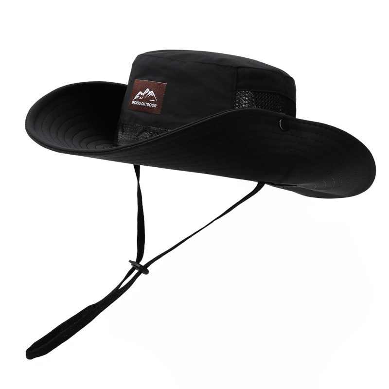 新款男士户外登山帽子女遮阳渔夫帽大檐防晒帽防紫外线太阳帽折叠