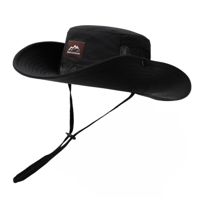 新款男士户外登山帽子女遮阳渔夫帽大檐防晒帽防紫外线太阳帽折叠