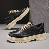 马丁鞋男士低帮英伦复古工装皮鞋日常休闲百搭秋冬季厚底增高男鞋