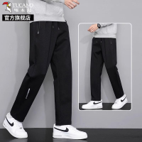 啄木鸟运动休闲裤男士2025年新款夏季薄款宽松束脚卫裤黑色裤子K