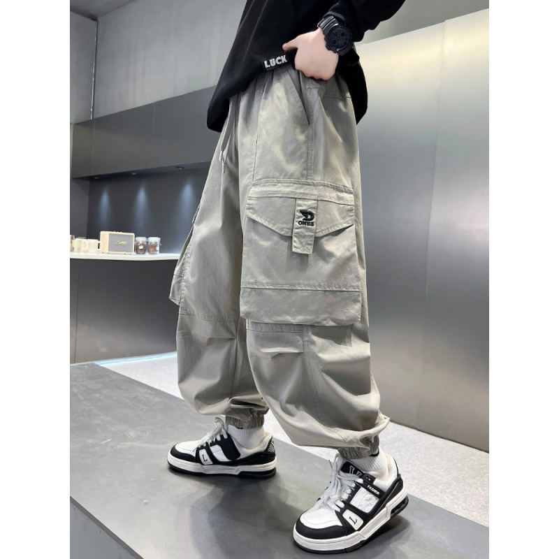 男童工装裤春秋款2026新款儿童装春季休闲运动裤子痞帅气男孩春装