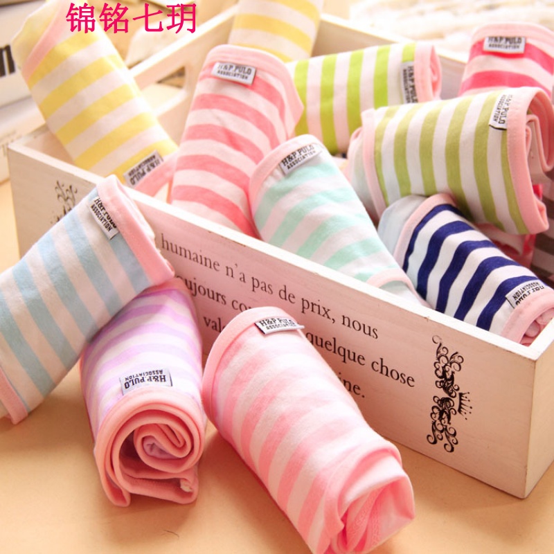 锦铭七玥条纹色海军风 女士内裤全棉中腰内裤女001条纹稳定色