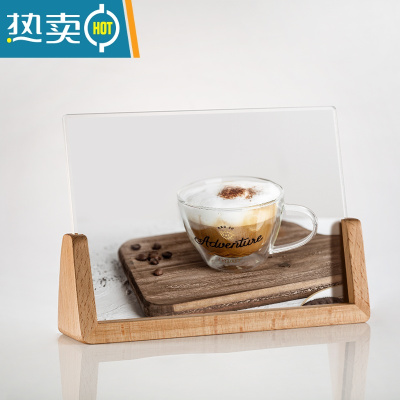 敬平实木照片相框摆台6/7/8寸a4精致亚克力相片定制框架木质摆件展示 榉木横款 6寸