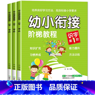 [单册]识字1-3阶段 [正版]幼小衔接阶梯教程拼音识字数学看图说话写话一日一练第1-3阶幼儿园大班升小学一年级幼升小衔