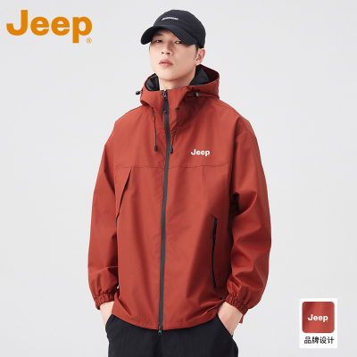 JEEP吉普户外冲锋外套男士春秋季2025新款男装防风防水夹克上衣服