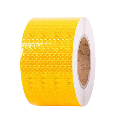 途务 反光警示胶带 黄色晶格10cm*25m 卷