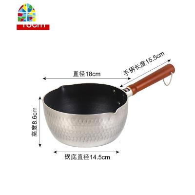 日式谷口不粘复底雪平锅婴儿宝宝辅食锅小锅家用泡面锅小汤锅奶锅 FENGHOU 18CM不沾复底雪平锅[不带盖]