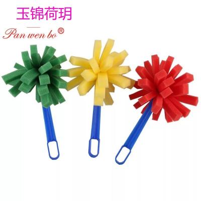 爆炸头海绵画刷印章扫把头星星点点绘画涂鸦海绵儿童美术材料工具