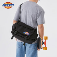 Dickies轻便斜挎包男士邮差包女休闲单肩包多功能帆布包大容量挎肩包黑色