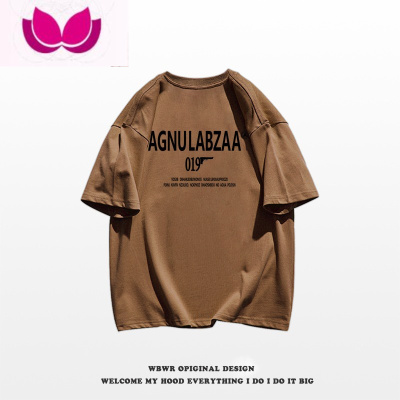 七斓vintage美式复古字母印花t恤男夏季ins潮牌百搭短袖情侣上衣