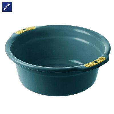 安居先森加厚带挂孔塑料洗脸盆清洗盆 深绿色小号