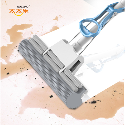 正品太太乐双排滚轮挤水海绵拖把胶棉拖把吸水海绵头墩布拖布地拖拖把