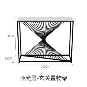 森美人北欧轻奢玄关台铁艺玄关桌大理石走廊边几简约现代条案靠墙窄桌子