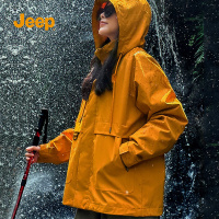 jeep吉普官方冲锋夹克男士户外三合一防风连帽外套女登山服男款 S