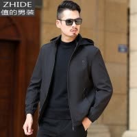 SUNTEK中年男士外套2020新款春秋季连帽夹克衫男中长款商务休闲爸爸男装夹克