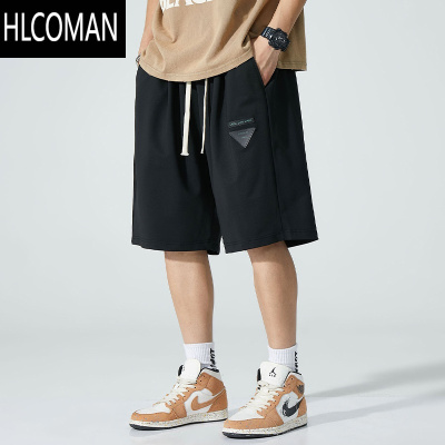 HLCOMAN冰丝大码短裤男夏季宽松直筒运动裤男士加肥加大五分裤胖子休闲裤