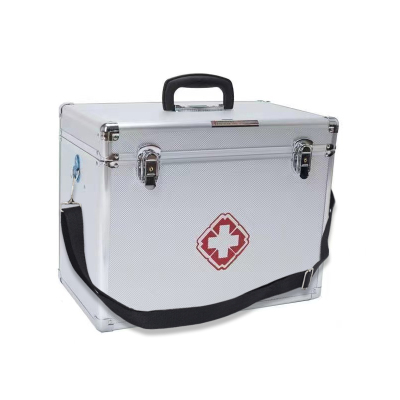 老房太太 铝合金框架急救箱 18寸 双层收纳箱 带锁医药箱 手提背带两用 L289/个